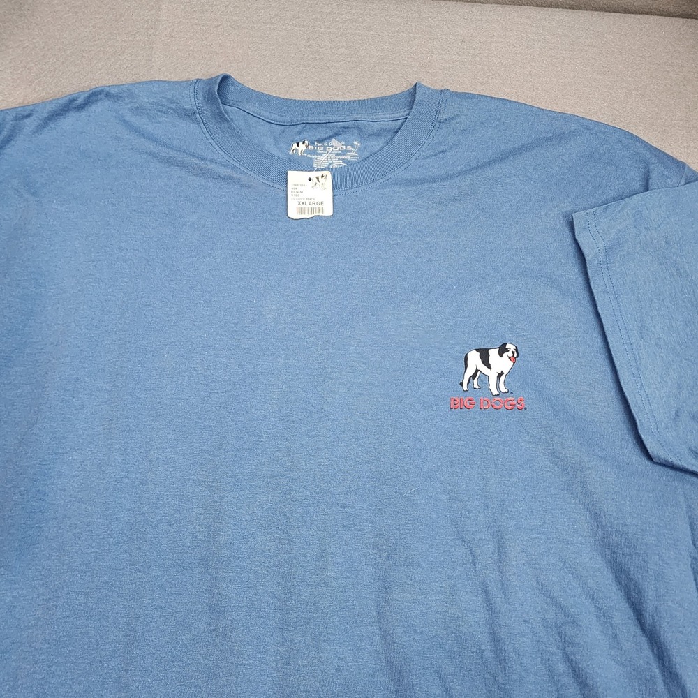 BIG DOGS Mens Blue‎ T Shirt Beach Palm Trees 5 OClock Somewhere XX Large
